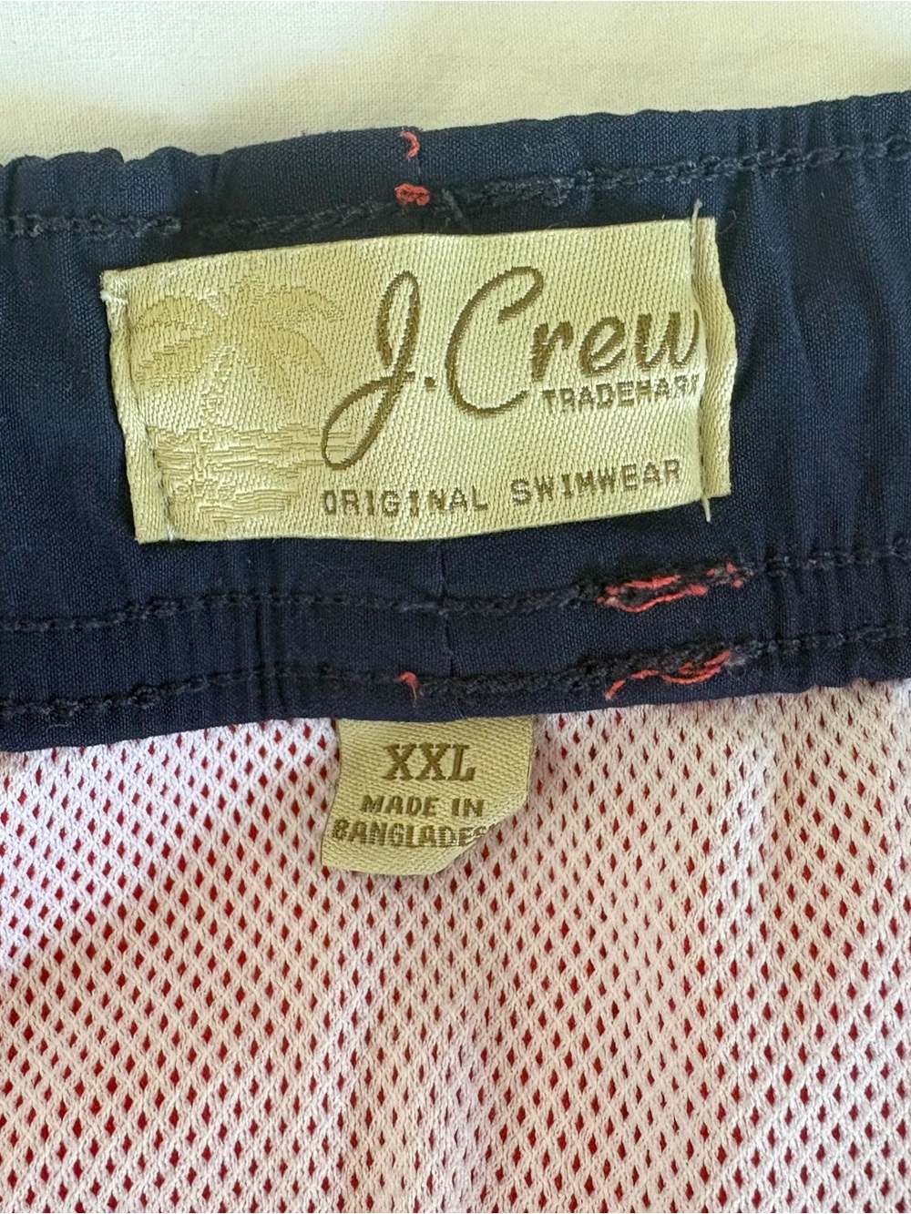 🔥SALE🔥 J. Crew Original Swimwear Red Mesh Lined Swim Trunks XXL LIKE NEW - Picture 5 of 11